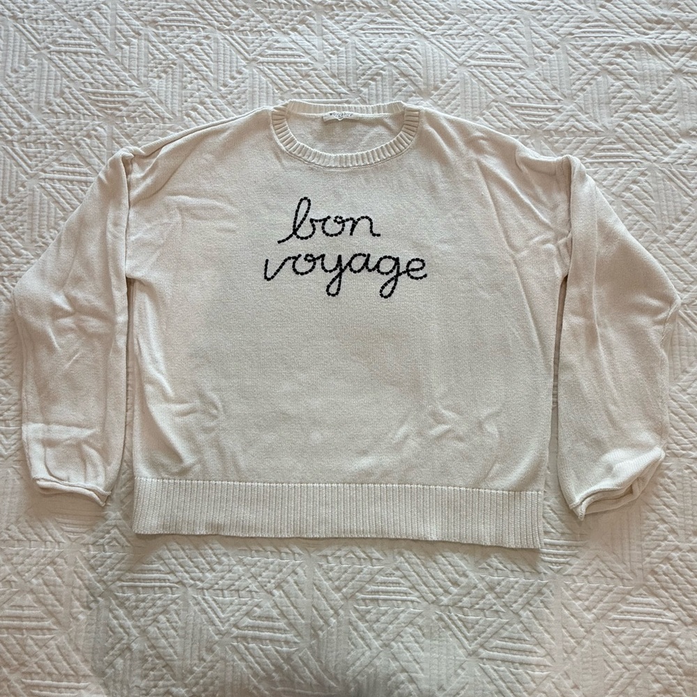 Women’s Workshop Republic Clothing Cream 'Bon Voyage' Crewneck Sweater